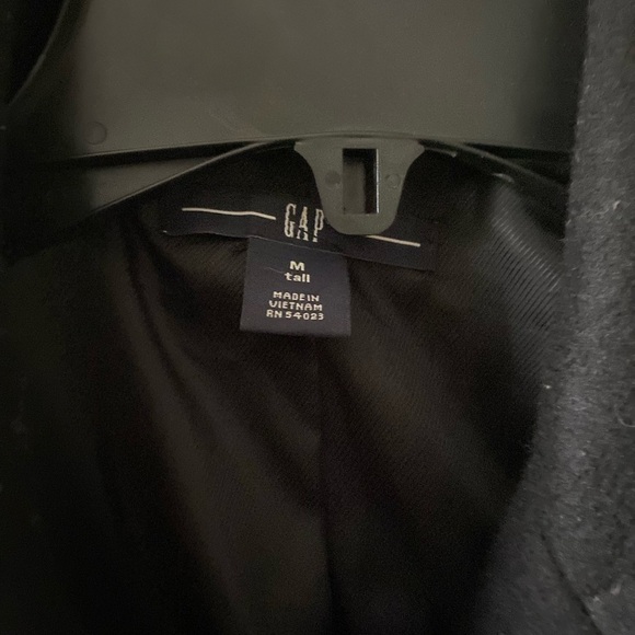 Gap Women's Black Wool Blend Pea Coat Winter Button Up Lined Size Medium - Picture 8 of 8